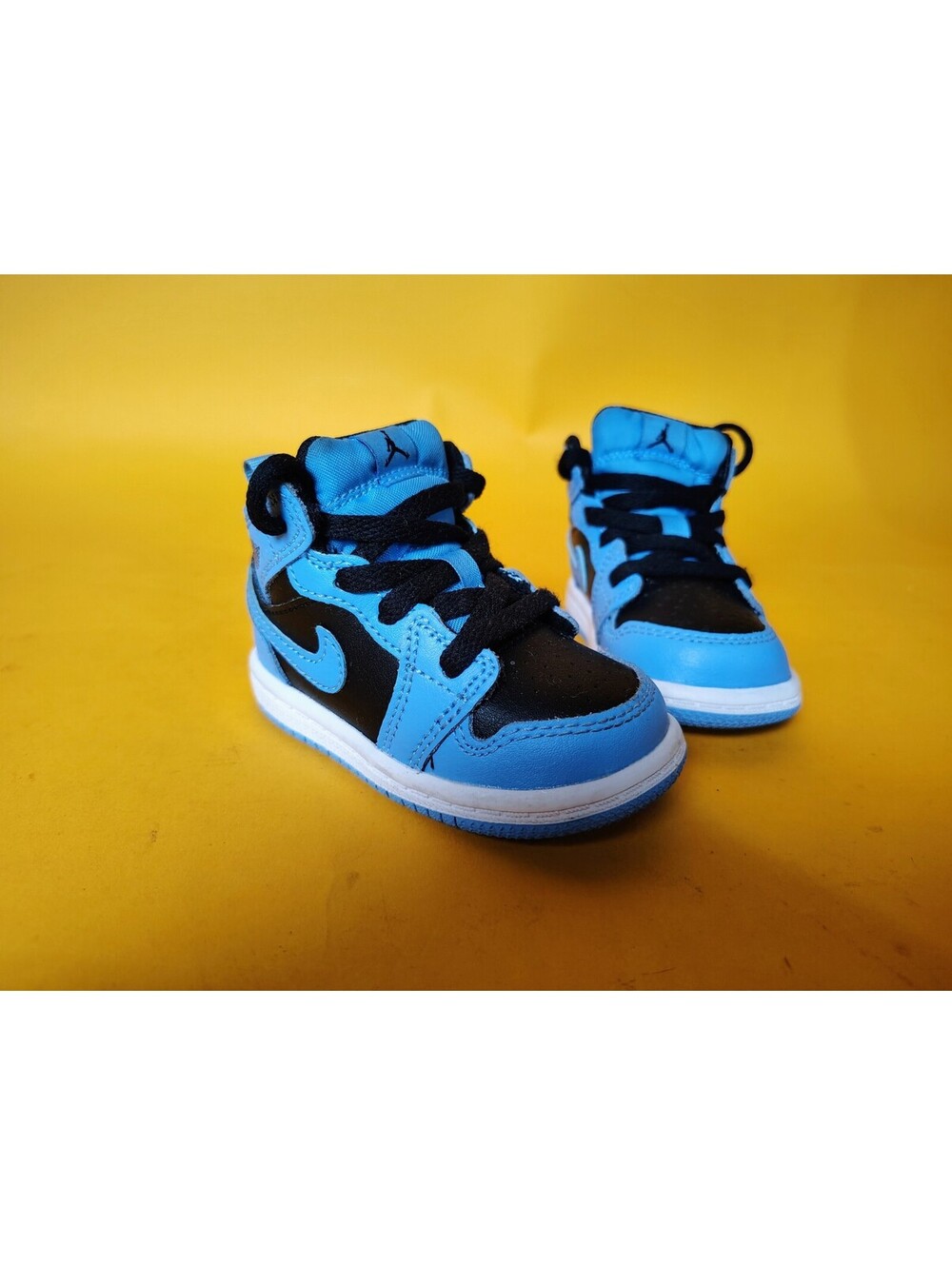 Jordan 1 Mid TD University Blue Black Toddler Basketball Shoes Size 4C DQ8425-40